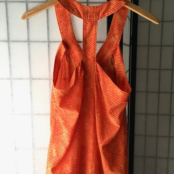 Martin + OSA Orange Silk Blend V-Neck Halter Top Women Size 2 - Picture 3 of 6